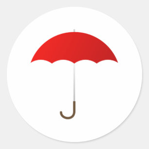 Adesivo Redondo Guarda-chuva vermelho