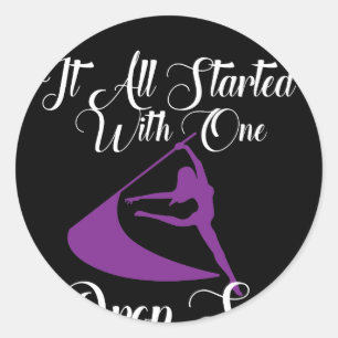 Adesivo Redondo Guarda De Cor Iniciada Com Um Giratório