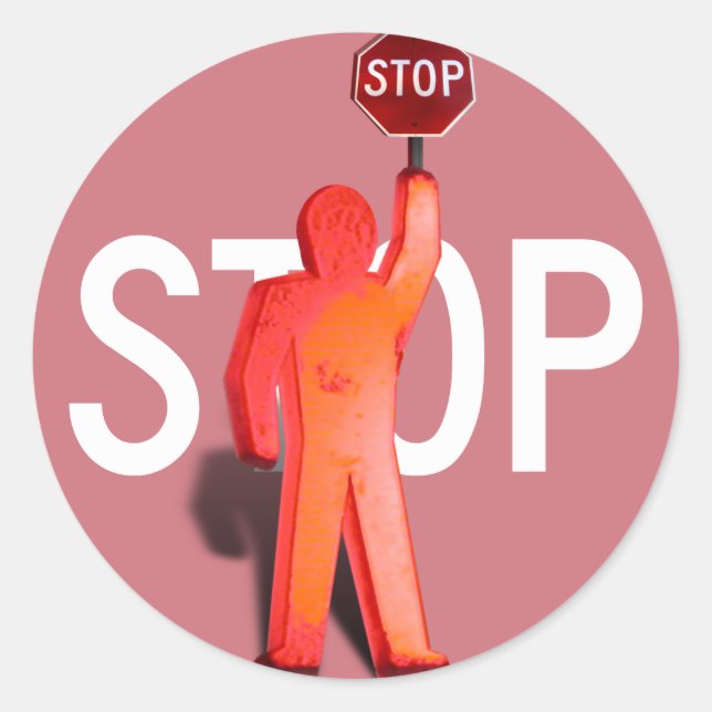 Adesivo Redondo Guarda de cruzamento escolar (Frente)