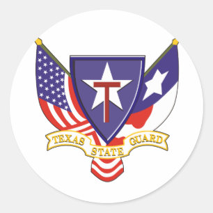 Adesivo Redondo Guarda do estado de Texas