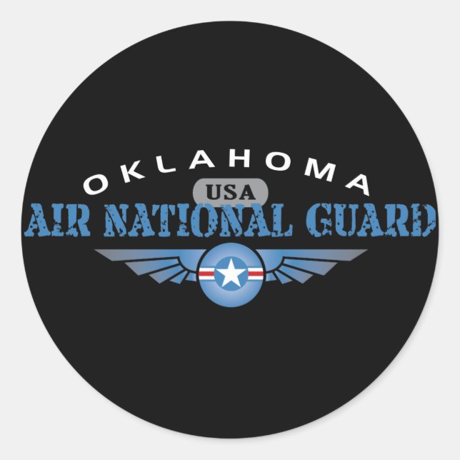 Adesivo Redondo Guarda Nacional de Oklahoma Air (Frente)