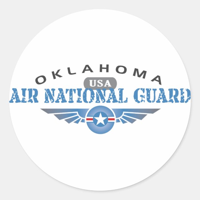 Adesivo Redondo Guarda Nacional de Oklahoma Air (Frente)