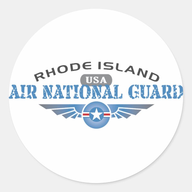 Adesivo Redondo Guarda Nacional do Ar Rhode Island (Frente)