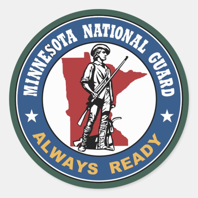 Adesivo Redondo Guarda Nacional do Minnesota (Frente)