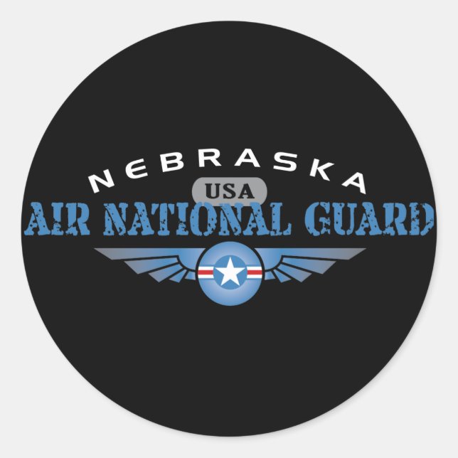 Adesivo Redondo Guarda Nacional do Nebraska Air (Frente)