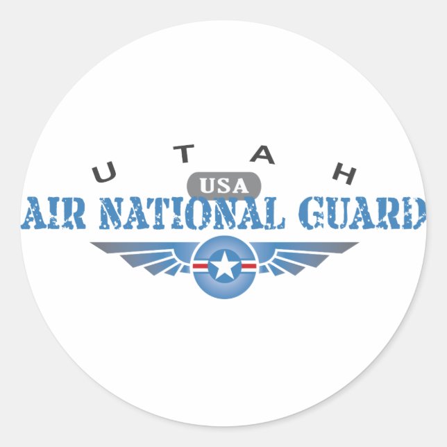 Adesivo Redondo Guarda Nacional do Utah Air (Frente)