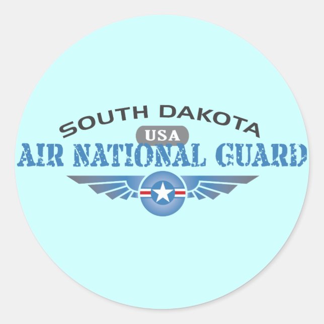 Adesivo Redondo Guarda Nacional South Dakota Air (Frente)