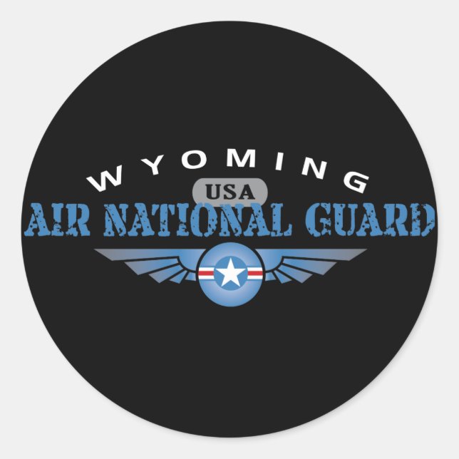 Adesivo Redondo Guarda Nacional Wyoming Air (Frente)