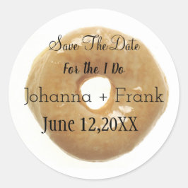 Adesivo Redondo Guardar A Rosquinha Com Glazing De Data