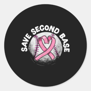 Adesivo Redondo Guardar Cancer de Leitura do Jogador de Basebol Ba