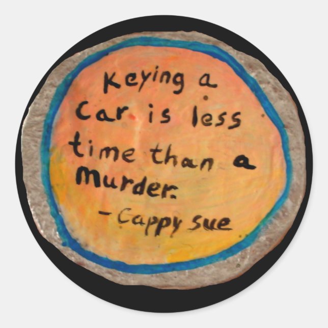 Adesivo Redondo Guardar carros e autocolantes de assassinato (Frente)
