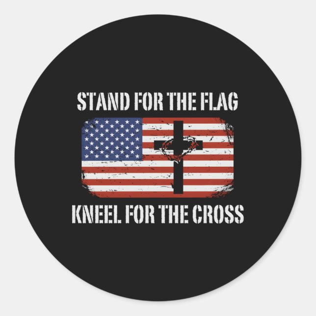 Adesivo Redondo Guardar O Cabelo De Bandeira Da Cruz (Frente)