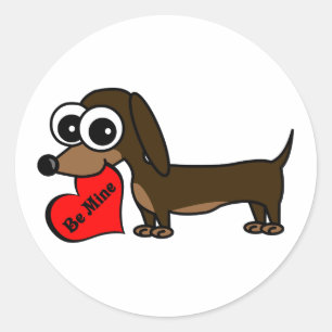 Adesivo Redondo Guardarar bonito do Dachshund seja coração da mi