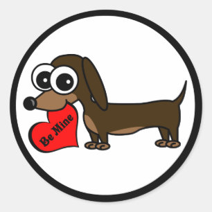 Adesivo Redondo Guardarar diminuto bonito do Dachshund seja