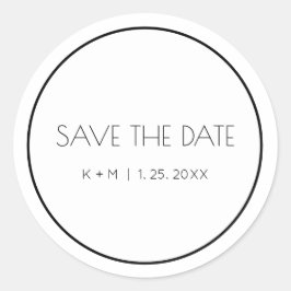Adesivo Redondo Guarde A Tipografia Branca Minimalista De Data