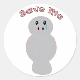 Adesivo Redondo Guarde-me Manatee Sticker