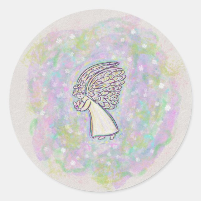 Adesivo Redondo Guardian Angel Art Custom Decide Stickers (Frente)