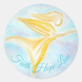 Adesivo Redondo Guardian Angel in Flight – Faith Hope Love Blue