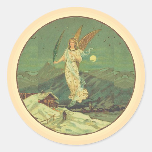 Adesivo Redondo Guardian Angel Sobre o Autocolante clássico da cid (Frente)