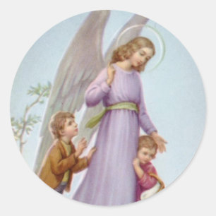 Adesivo Redondo Guardian Angel Sticker