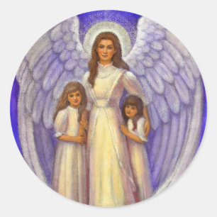 Adesivo Redondo Guardian Angel Stickers