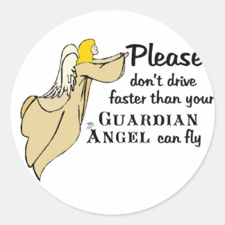 Adesivo Redondo Guardian Angel Stickers