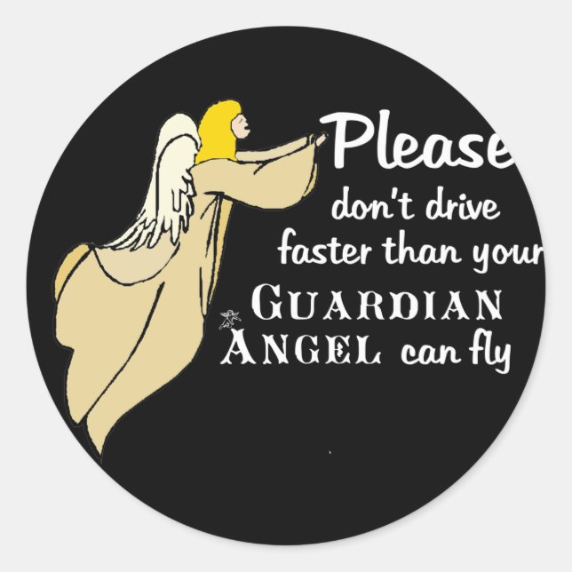 Adesivo Redondo Guardian Angel Stickers (Frente)
