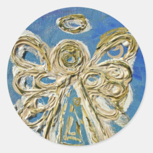 Adesivo Redondo Guardian Blue Angel Art Stickers