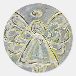 Adesivo Redondo Guardian White e Silver Angel Stickers Personaliza