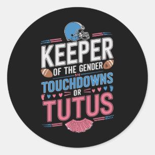 Adesivo Redondo Guardião dos Touchdowns de Gênero ou Tutus de Gêne