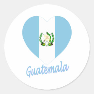 Adesivo Redondo Guatemala Flag Heart