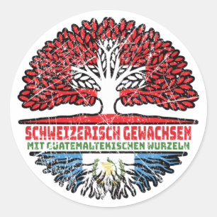 Adesivo Redondo Guatemala - Guatemala Schweizer Schweiz Baum