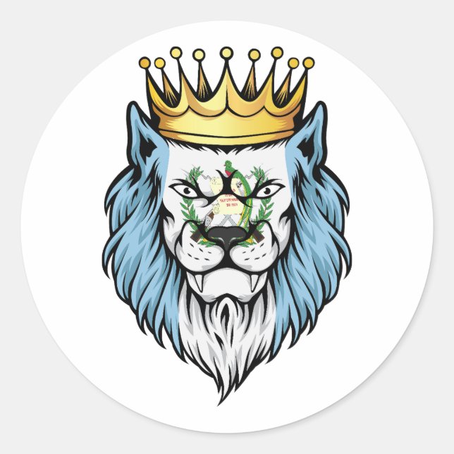 Adesivo Redondo Guatemala Lion King Flag (Frente)