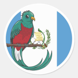 Adesivo Redondo Guatemala Quetzal — Bandeira Nacional de Animais d