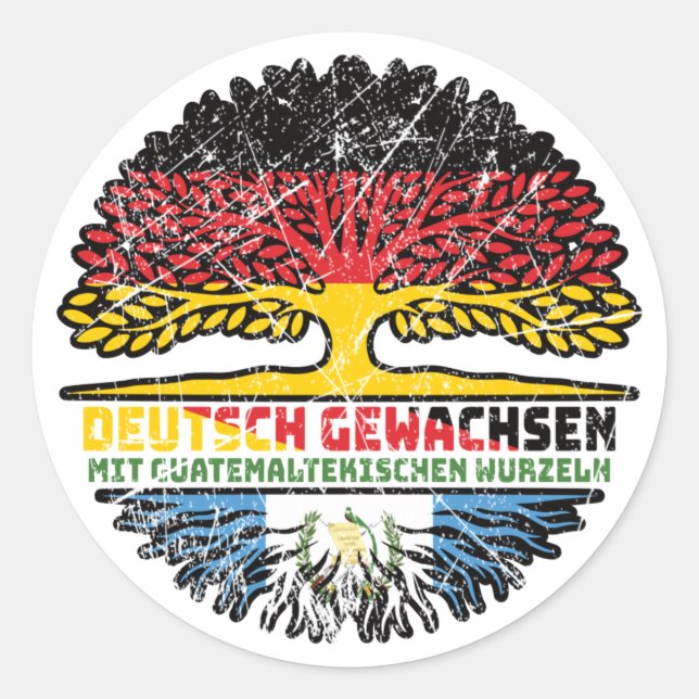 Adesivo Redondo Guatemaltekisch Deutsch Deutschland Baum (Frente)