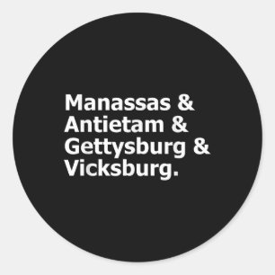 Adesivo Redondo Guerra Civil Bateu Manas Antietam Gettysburg Vicks
