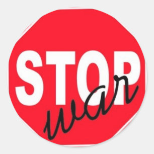 Adesivo Redondo Guerra da parada da paz