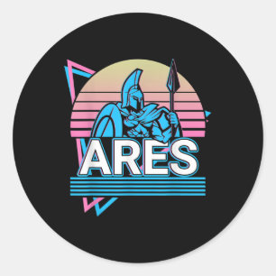 Adesivo Redondo Guerra de Deus grega Ares