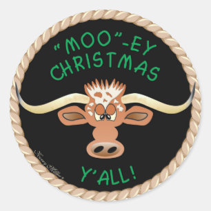ADESIVO REDONDO GUERRA ESPERANDO UM "MOO", QUEREM O NATAL!