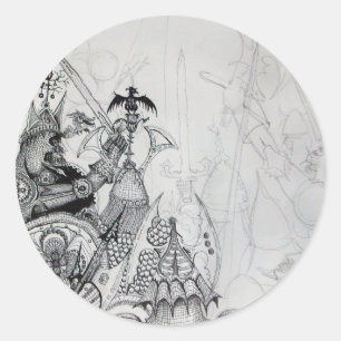 Adesivo Redondo GUERRAS GÁTICAS,Cavaleiros Bárbaros,Fantasia