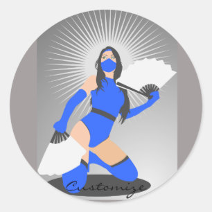 Adesivo Redondo Guerreira mascarada Princesa Thunder_Cove