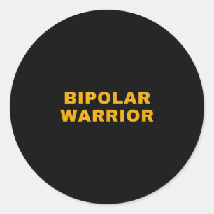Adesivo Redondo Guerreiro bipolar conscientização sobre saúde ment