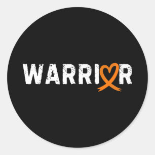 Adesivo Redondo Guerreiro Câncer de rim Fighter Love Heart Ri