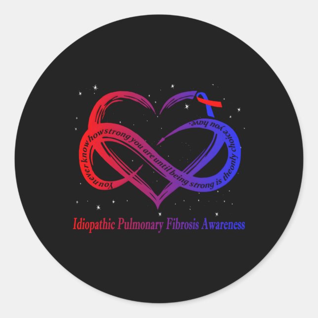 Adesivo Redondo Guerreiro da Fibrose Pulmonar Idiopática (Frente)