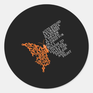 Adesivo Redondo Guerreiro da Leucemia Mieloide Aguda