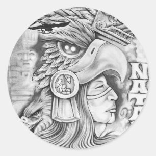 Adesivo Redondo Guerreiro de Toltec