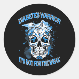 Adesivo Redondo Guerreiro Diabetes Não é para o Diab Tipo 1 Fraco