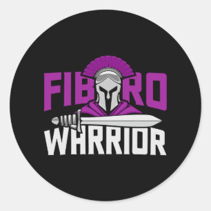 Adesivo Redondo Guerreiro Fibro. Fibromialgia roxa Sensibilização
