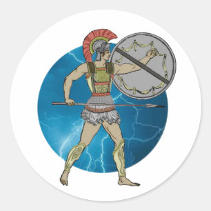 Adesivo Redondo Guerreiro Grego