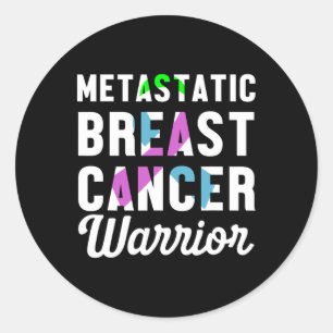 Adesivo Redondo Guerreiro Metastático de Consciência do Cancer da